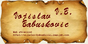 Vojislav Babušković vizit kartica